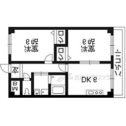 Ｌ．ＰＡＴＩＯ 2階2DKの間取り