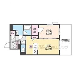 シャーメゾン環 1階1LDKの間取り