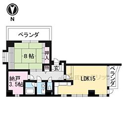 レトロマンションIV 5階1LDKの間取り