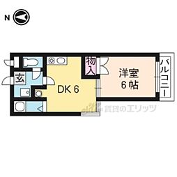 阪急京都本線 西京極駅 徒歩9分の賃貸マンション 3階1DKの間取り