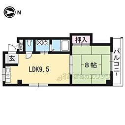 京都地下鉄東西線 太秦天神川駅 徒歩3分の賃貸マンション 3階1LDKの間取り