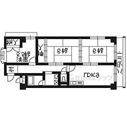 阪急京都本線 西院駅 バス25分 梅ノ宮神社前下車 徒歩5分の賃貸マンション 2階3LDKの間取り