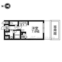 ベラジオ四条大宮II 1階1Kの間取り