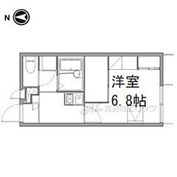 京福電気鉄道嵐山本線 帷子ノ辻駅 徒歩14分の賃貸アパート 2階1Kの間取り