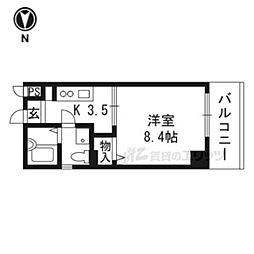 THE CITY 京都五条 6階1Kの間取り