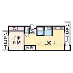 シャトレタカヤI 3階1LDKの間取り