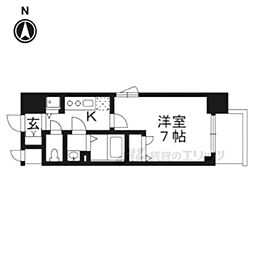 JR東海道・山陽本線 西大路駅 徒歩5分の賃貸マンション 4階1Kの間取り