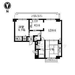 第三東久ハイツ 2階2LDKの間取り