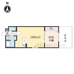 JR東海道・山陽本線 京都駅 徒歩7分の賃貸マンション 1階1LDKの間取り