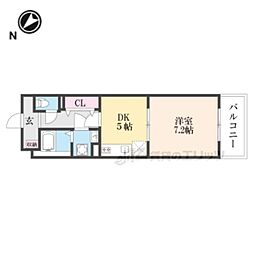 ヴィラ　デュース 4階1DKの間取り