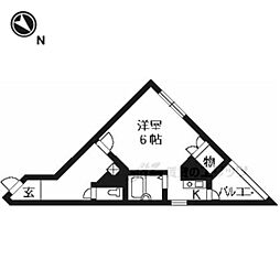 JR東海道・山陽本線 京都駅 徒歩6分の賃貸マンション 3階ワンルームの間取り