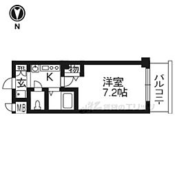 エステムプラザ京都烏丸五条 4階1Kの間取り