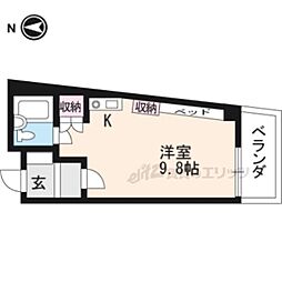 Ｋ＆Ｃコート 4階ワンルームの間取り