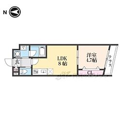 ARCA嵯峨嵐山 1LDKの間取図画像