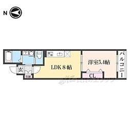 ARCA嵯峨嵐山 1LDKの間取図画像
