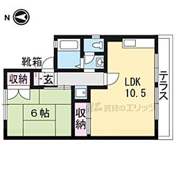セジュールエルＢ 1階1LDKの間取り