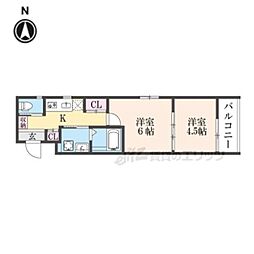 近鉄京都線 東寺駅 徒歩5分の賃貸マンション 4階2Kの間取り
