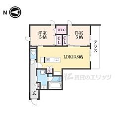 仮称　嵯峨広沢南下馬野町ヘーベルメゾン 301 3階2LDKの間取り