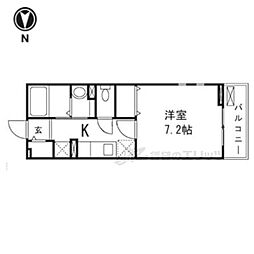 パストラルみやけ 1階1Kの間取り