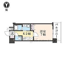 ベラジオ雅び京都西院II 1Kの間取図画像