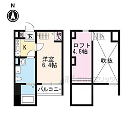 F.Gプレミア 2階1Kの間取り