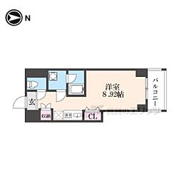 LW京都桜邸 1Kの間取図画像