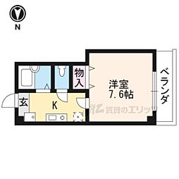 ネスト6 1Kの間取図画像
