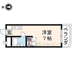 アークハイツ嵯峨嵐山 1Kの間取図画像
