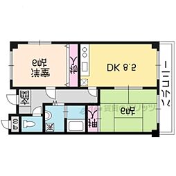 エクセレント上桂 2LDKの間取図画像