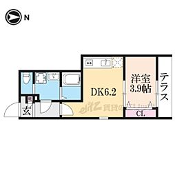 ARCA桂川 1DKの間取図画像