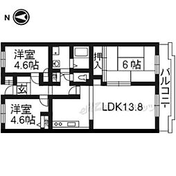 レオパルド 3LDKの間取図画像