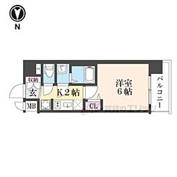 プレサンス十条凛華 1Kの間取図画像
