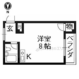 ベルメゾンナカムラ ワンルームの間取図画像