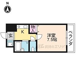 米市館 1Kの間取図画像