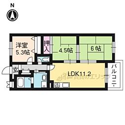 クラヴァス長岡京 3LDKの間取図画像