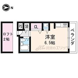 ブルーベル 1Kの間取図画像