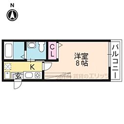 アークリード今出川大宮 1Kの間取図画像