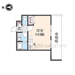 モンテレジデンス西陣 ワンルームの間取図画像