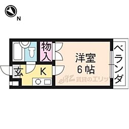ハイツ嵐山 1Kの間取図画像
