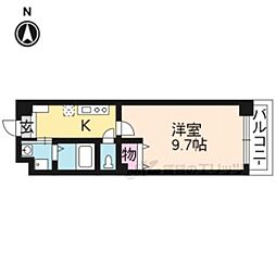 Bo.上七軒 1Kの間取図画像