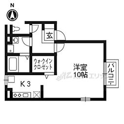 ミュルサンヌ桜 1Kの間取図画像