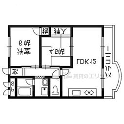 岡崎グランドハイツ 2LDKの間取図画像