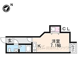 ブリエ西大路 ワンルームの間取図画像