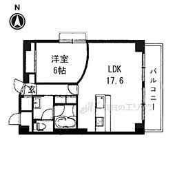 四条高倉スカイハイツ 1LDKの間取図画像