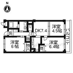 ヴィラアルシオーネ 3DKの間取図画像