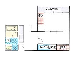 インペリアル宇都宮 1DKの間取図画像