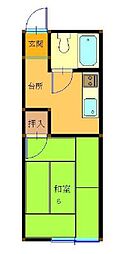 コーポ葉月 1Kの間取図画像