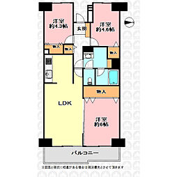 上青木スカイハイツ 3LDKの間取図画像