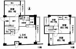 シャンボール内本町 4LDKの間取図画像
