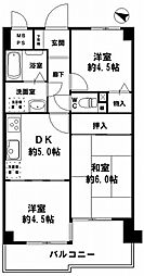 ビーバードルチェ阿波座 3DKの間取図画像